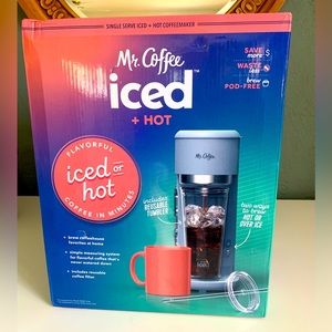 Mr. Coffee Iced Coffee Maker Single Serve Hot Cold Coffee Maker Reusable Tumbler